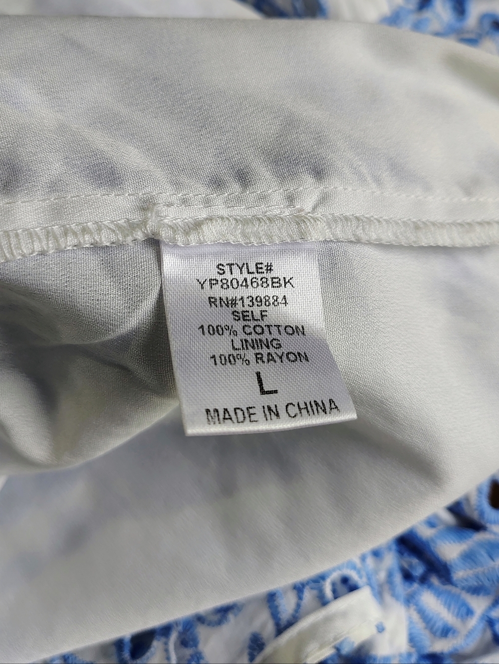 Embellished mini romper floral embroidery eyelets scalloped edges Cotton Sz L. - Picture 13 of 15
